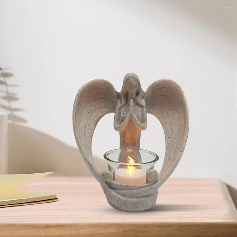Bougeoirs Creative Candlestick Holder Stable Base Résine Angel Light Stand Écologique Pour L'église