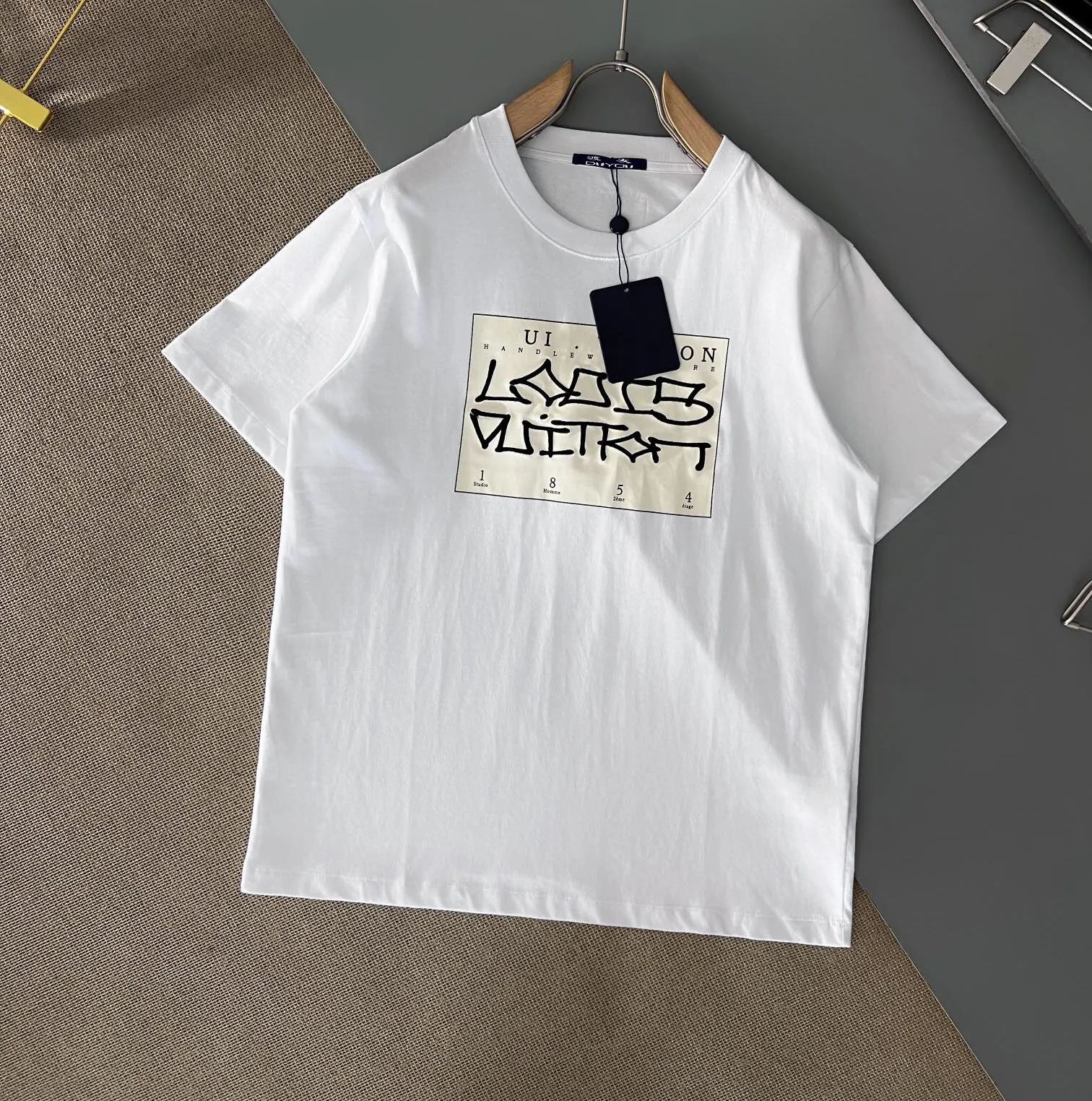 Duyou Excerize T Shirt مع أحرف غسل قميص خمر 100 ٪ من القمصان القطنية الرجال الأزياء القمصان الأساسية جودة قمم كلاسيكية DY8894