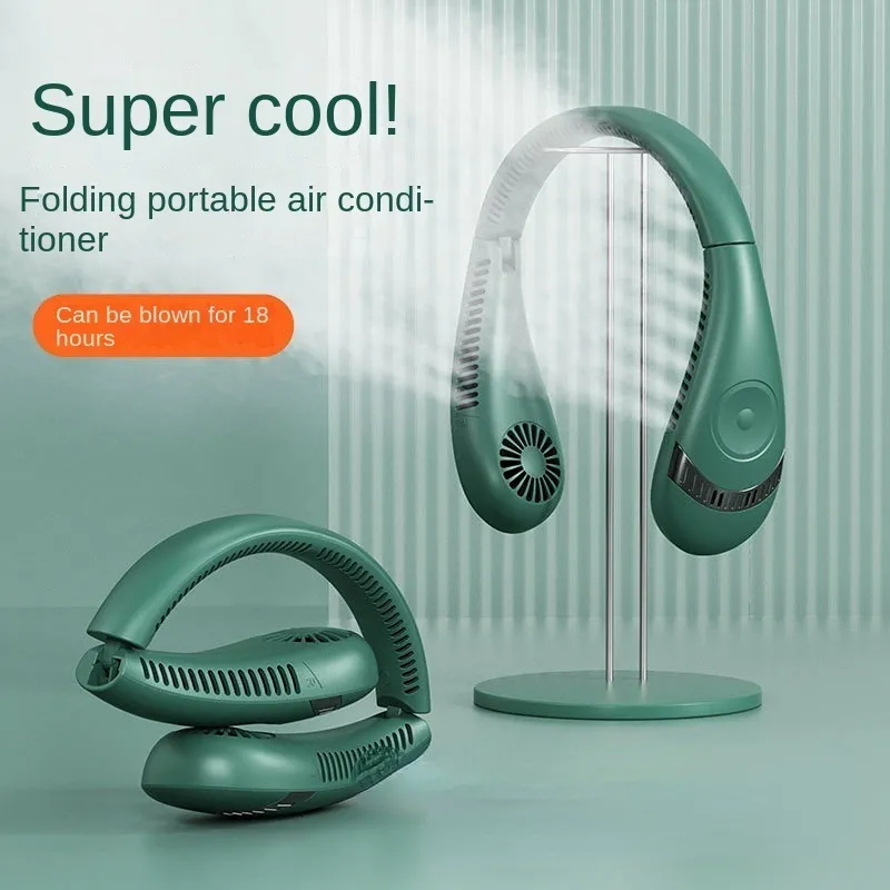 Decoratieve objecten Figurines opvouwbare mini -nekventilator draagbare blaasloze USB -oplaadbare rustige sporten voor buitenventilator portatil Abanicos Koeling 230228