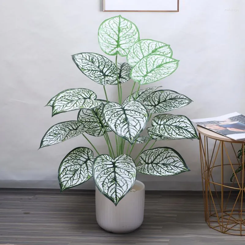 Decorative Flowers 70CM 18Leaves Artificial Green Plants Tropical Simulation Palm Tree Plastic Banana Fake Branch El Home House Decoration