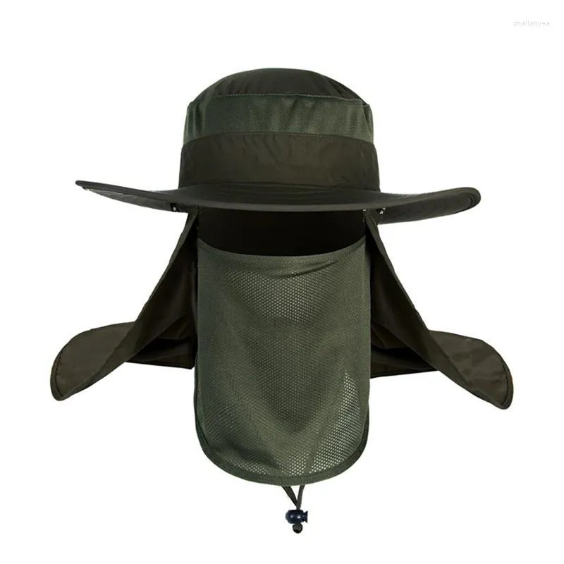 Berets Waterproof Big Bucket Hats With A Wide Brim Summer Wind-proof Sun Hat SPF 30 UV Protection Fishing Fisherman Cap