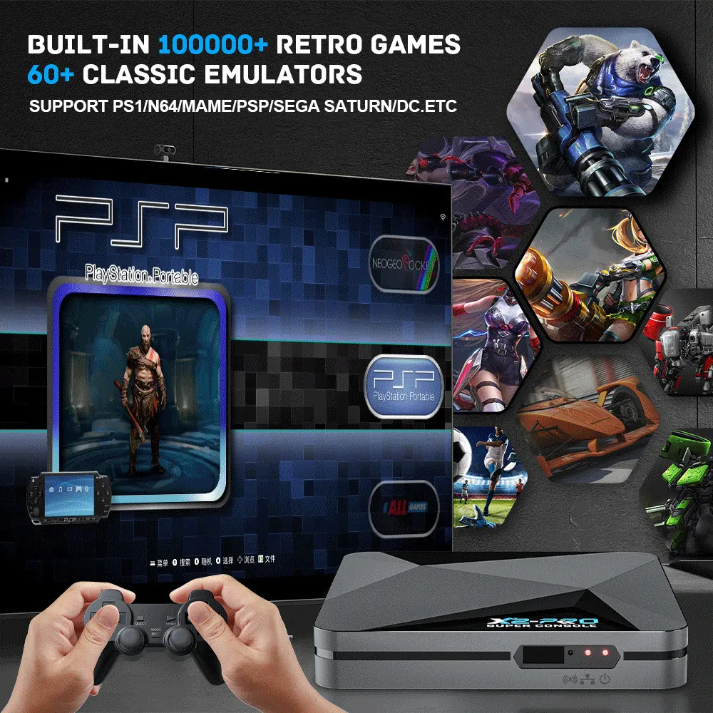 Retro Super Console X X2 Pro With Game Controllers