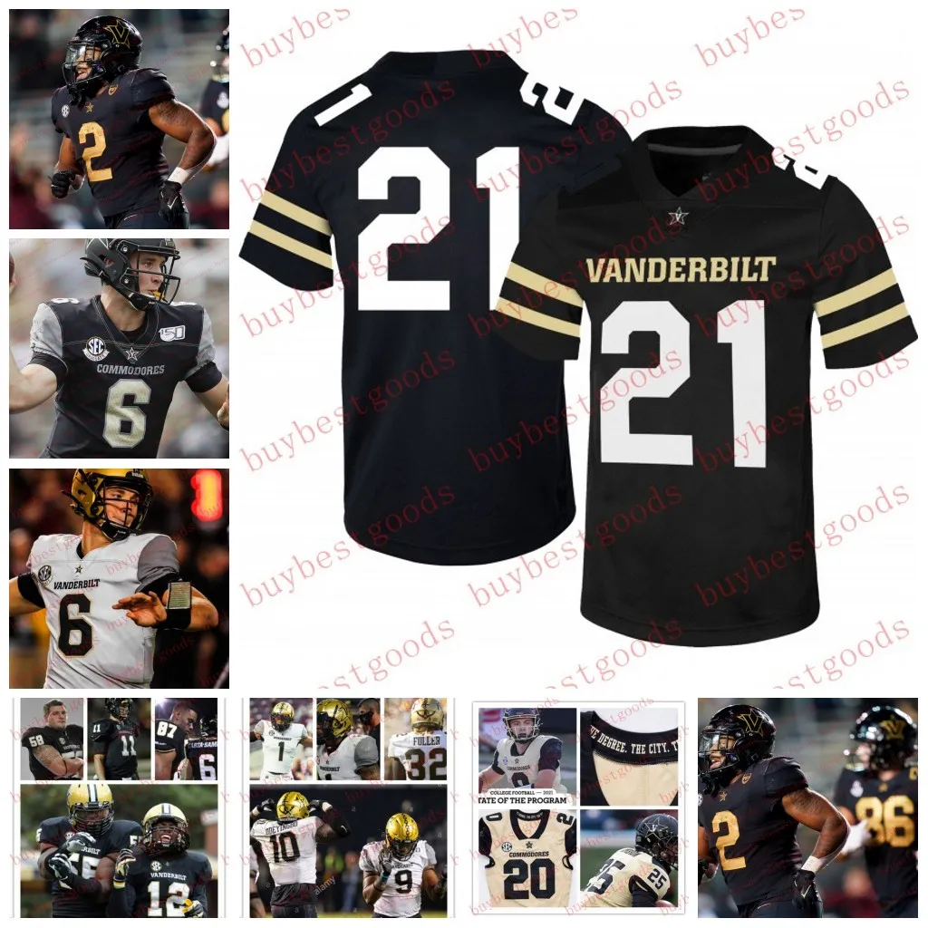 Custom Vanderbilt Commodores Football Jerseys 20 Oren Burks 13 AJ Swann 87 Jordon Matthews 28