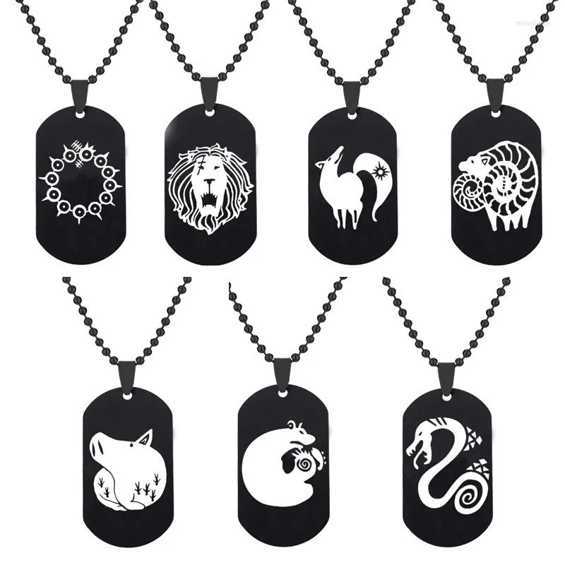 Pendentif Colliers Anime The Seven Deadly Sins Collier Meliodas Escanor Acier Inoxydable Punk Chaîne Pour Hommes Femmes