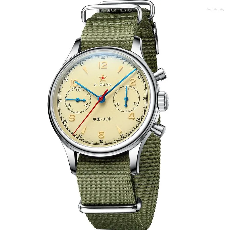 Armbanduhren Mode Möwe Bewegung 1963 38mm Saphiruhr für Männer Chronograph Mechanisch 40mm Acryl Retro Vintage 2023Armbanduhren