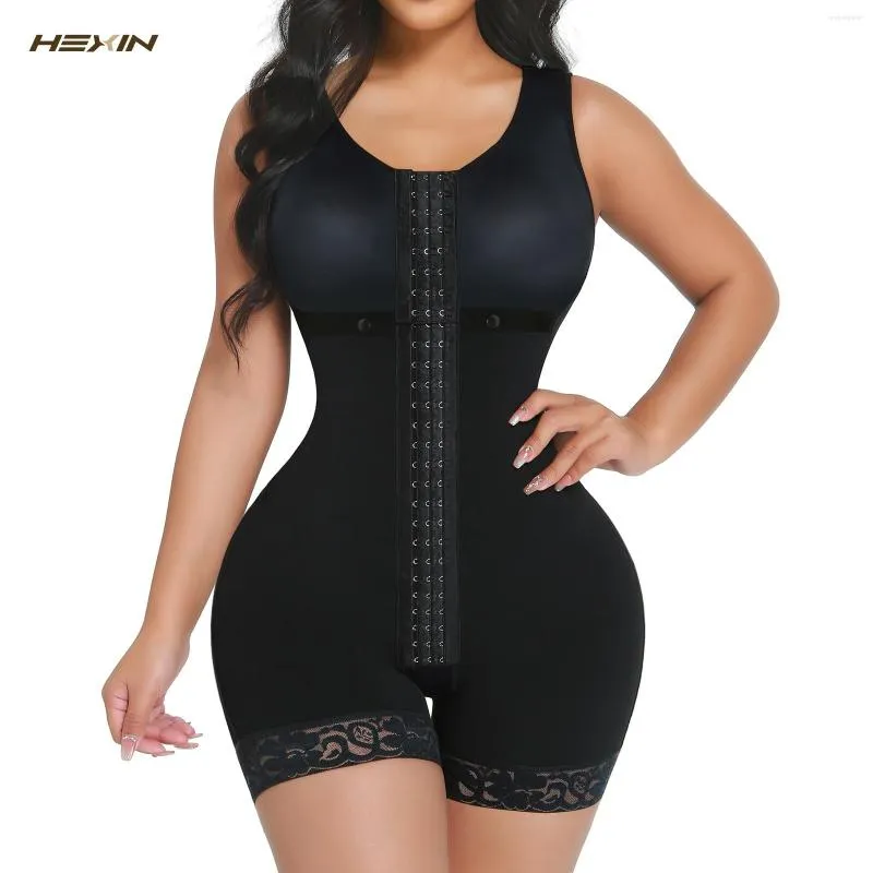 Femmes Shapers colombien Fajas dentelle florale sculptant Shapewear contrôle du ventre réglable une pièce haute Compression body