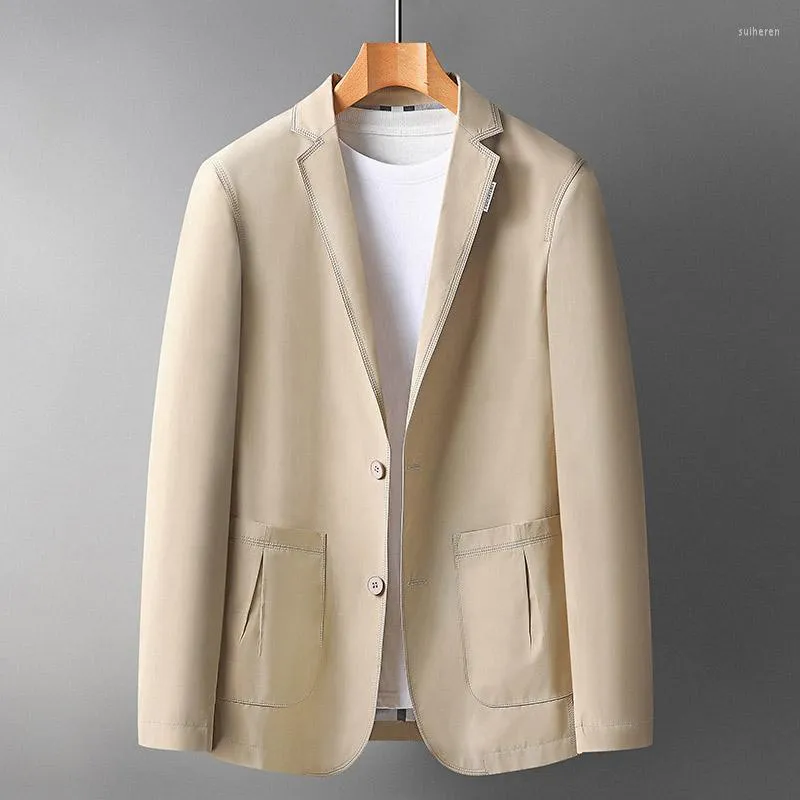 Men's Suits Top Grade Men For Blazers Casual Classic Khaki Suit Coat Spring Arrivals Business Slim Fit Brand Jacket