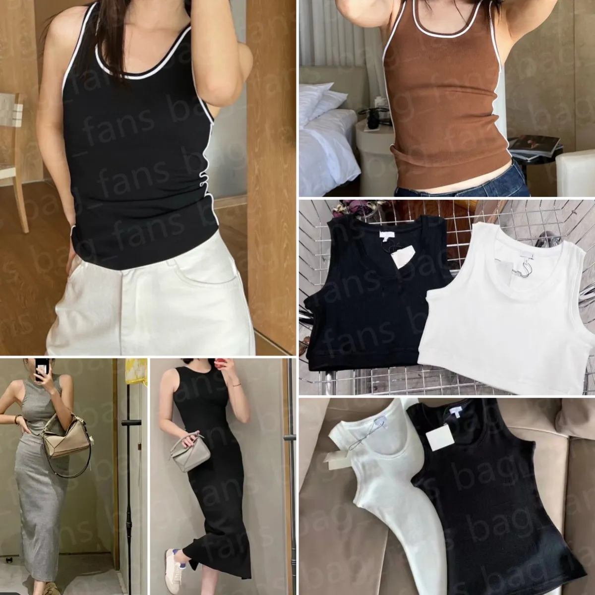Designer Women's Sleeveless Vest Knitted T-Shirt Fashion Tank Top Sport Vests for Women SML 20966