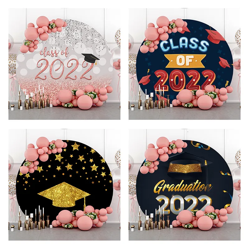 Other Event Party Supplies Free Personalized Round Fabric Backdrop For Graduation Congrats Wall Background Circle With Elastic 230228