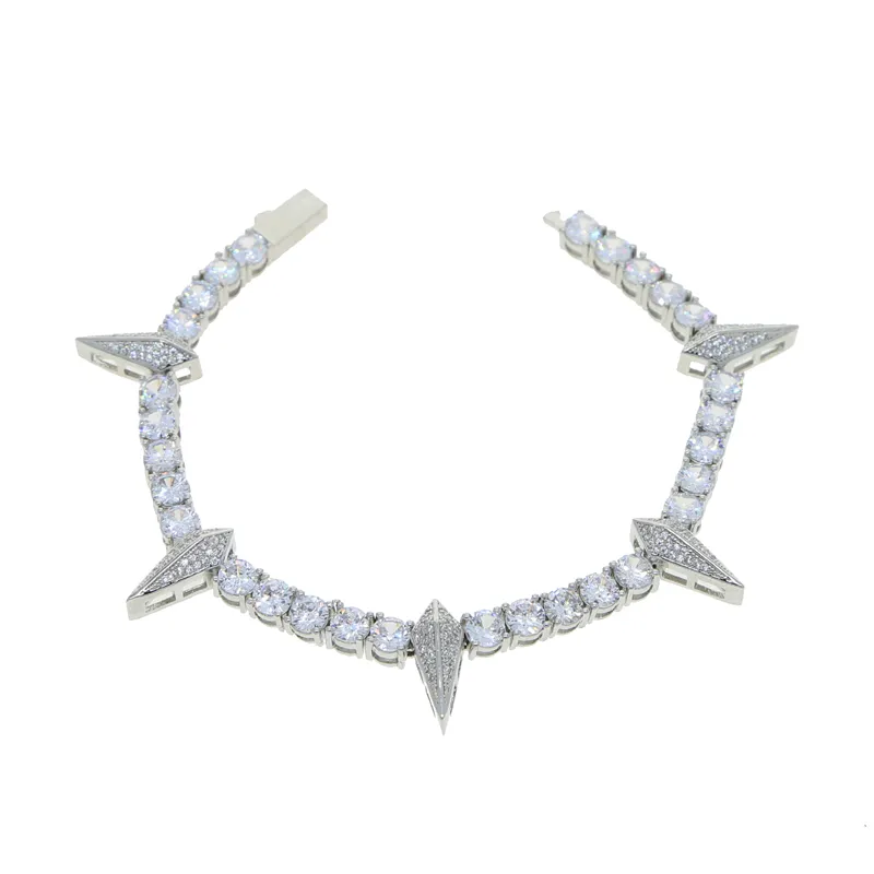 アクセサリー 5mm Iced Out Prong Chain Bracelet Iced Out 5mm CZ Stone Tennis Chain tennis bracelet with