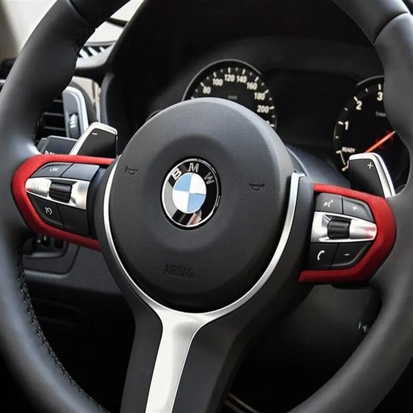 غطاء عجلة قيادة السيارة الكانتارا الديكور لسيارات BMW E90 E92 E93 F30 F34 F20 F21 F22 F32 E84 F80 F83 1 2 3 4 Series X1 M3 M4297S
