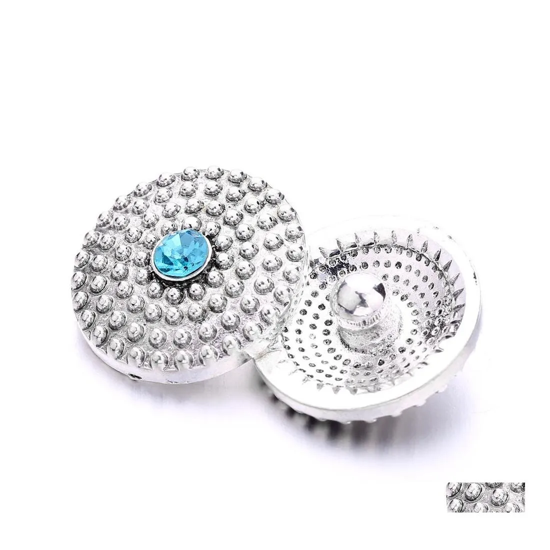 car dvr Other Rhinestone Snap Button Jewelry Components Sier Retro 18Mm Metal Snaps Buttons Fit Bracelet Bangle Noosa B1220 Drop Delivery Fin Dhvwc