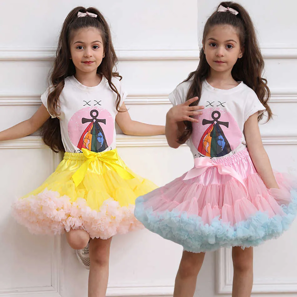 Rokken 2023 Babymeisjes Tutu Rok Pettiskirt Fluffy Children Ballet Skirts For Party Dance Princess Tulle kleding Mesh Rok T230301