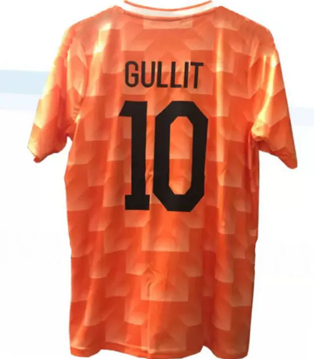 1988 Futbol Formaları Retro Gullit Van Basten Tayland Gömlek Kalitesi 88 Futbol Forması Üniformaları Holland Futbol Formaları Gömlek Camiseta Ev Futbol Ceket Boyutu S-XXL