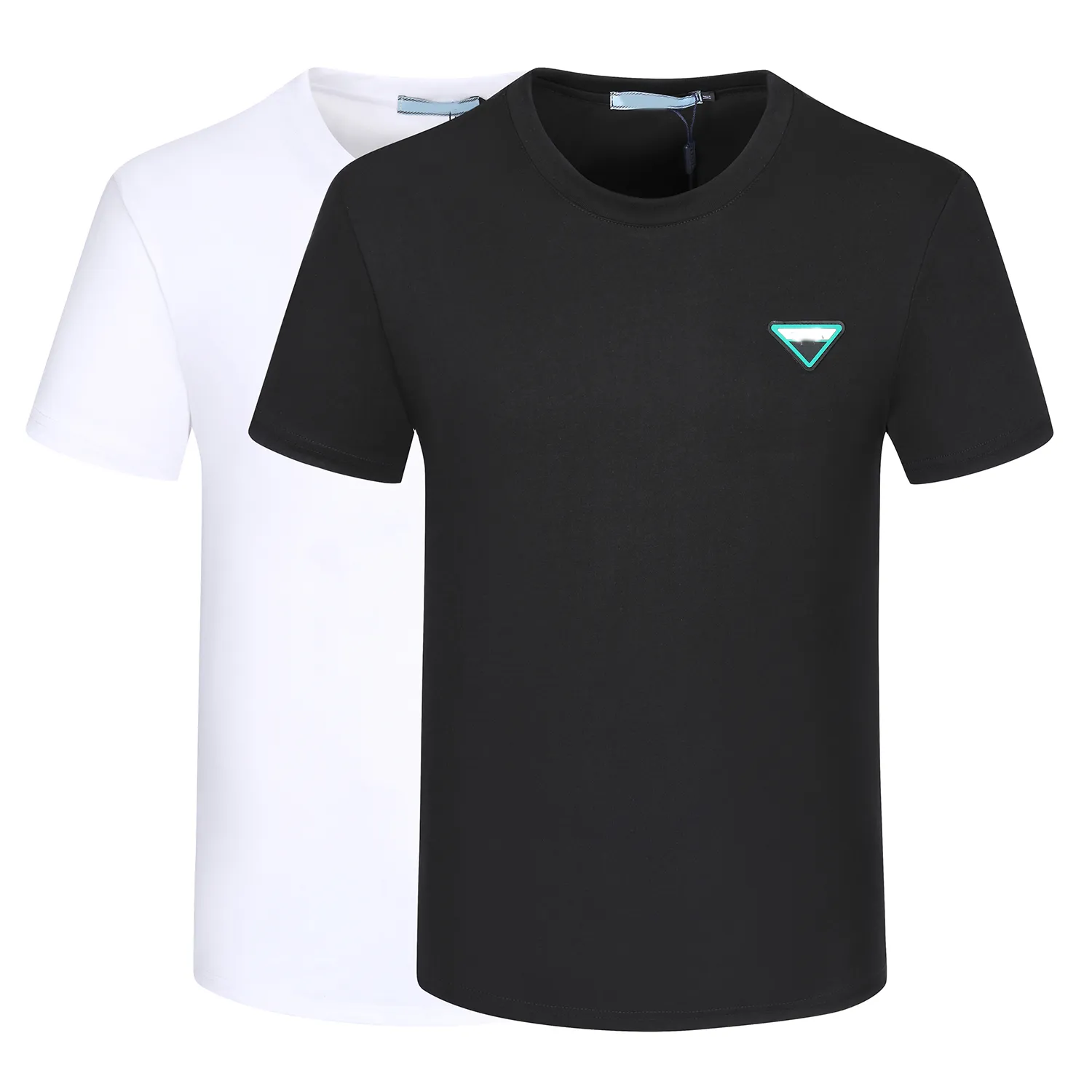 Men Designer Tee T Shirt 23ss Triangle Label Print Short Sleeve Cotton Women White M 3XL From 20 8 DHgate