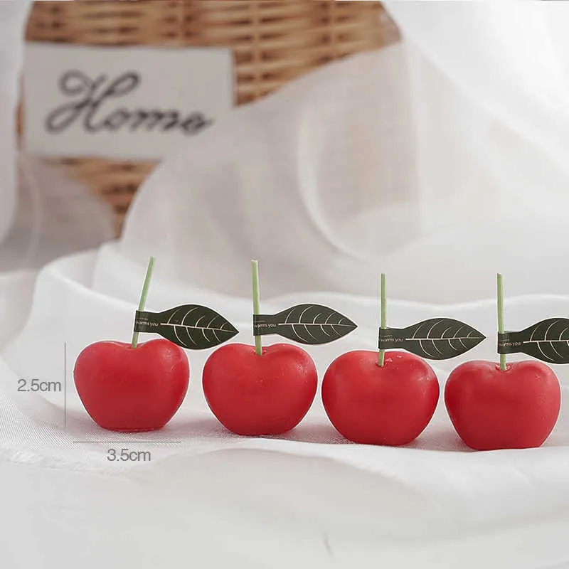 4st Cherry Creative Aromatherapy Scentle Candle for Photo Props Home Decoration