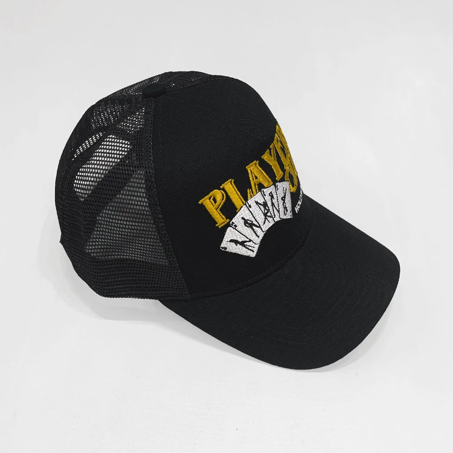 Amiri mesh trucker hat summer fashion sun cap Amiri Black & Yellow Triple Star Trucker Hat – Savonches main image 4