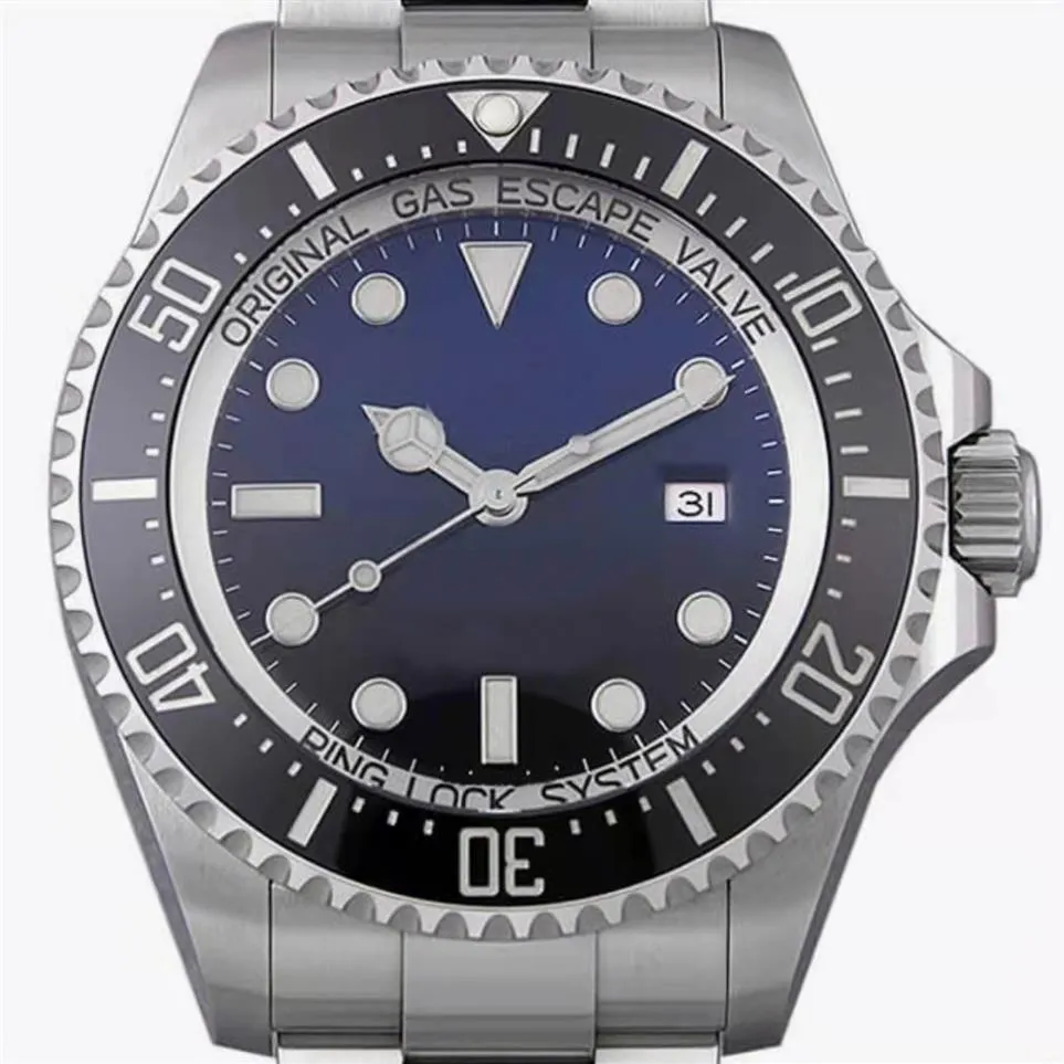 METTRE MENSE 44 mm de profondeur Céramique Sea-Dweller Sapphire Cystal en acier inoxydable Glide Lock Solid Clasp Automatic Mécanique Mentide W339m