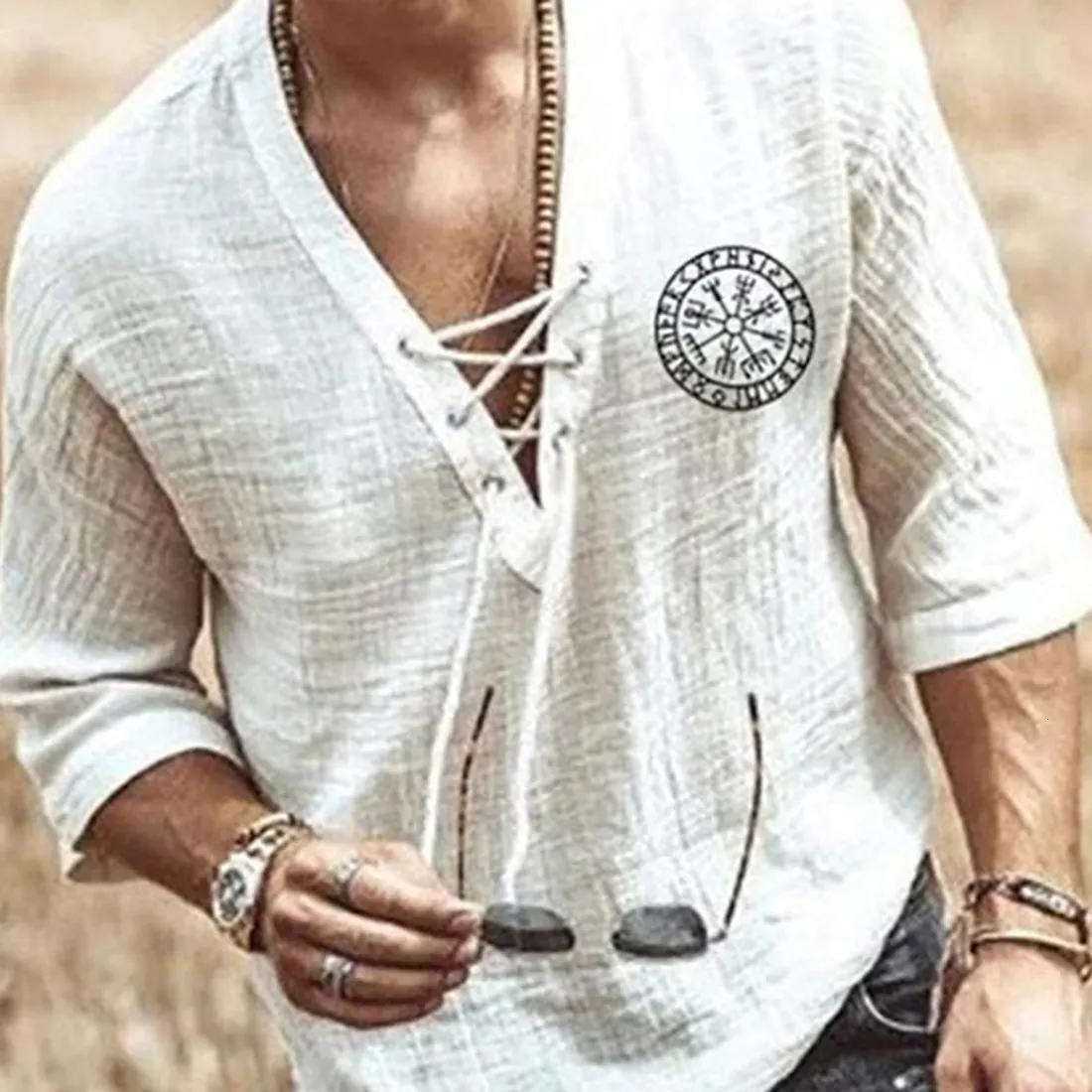 T-shirts voor herenwitte t-shirt Zomer top casual shirt man blouse korte mouw katoenen linnen shirts heren losse baggy shirt zijden chemise homme 230302