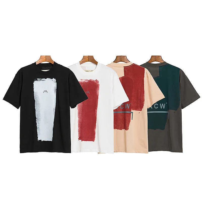 メンズTシャツ2021新しいスプラッシュインクグラフィティラウンドNEブラシペイントプリントインダストリアルスタイル男性と女性Tシャツカップル半袖G230301