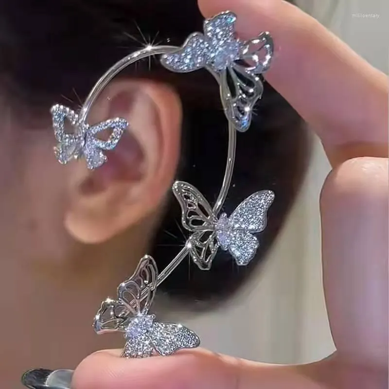 Backs Earrings Hollow Butterfly Clip On For Women Korean Ear Cuffs Womens Without Piercing Jewelry Accessories