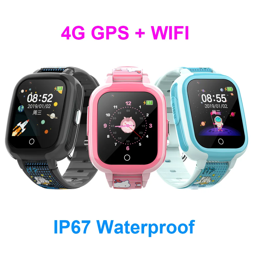 DF71 4G GPS WiFi Children Smart Watch Real Waterproof Touch Screen Kids Titta Sim Card SOS Ring Baby Wristwatch