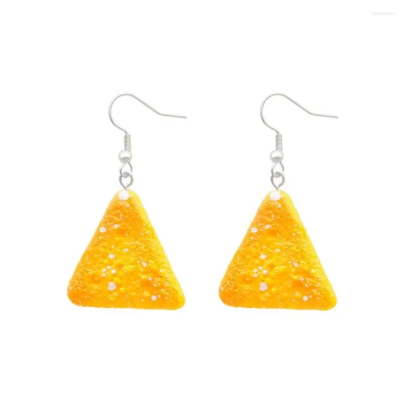 Dangle Earrings Cinmoかわいい三角形チップ樹脂ドロップY2Kスタイルの漫画食品の女性女子クリエイティブアクセサリー