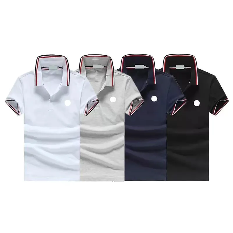 Designer French Brand Mens Polo Luxury Men s Polo Shirt Sport Summer Women Trend Pure Breattable Size S/M/L/XL/XXL/XXXL Color Pink Black White Dark Shareish Green Green