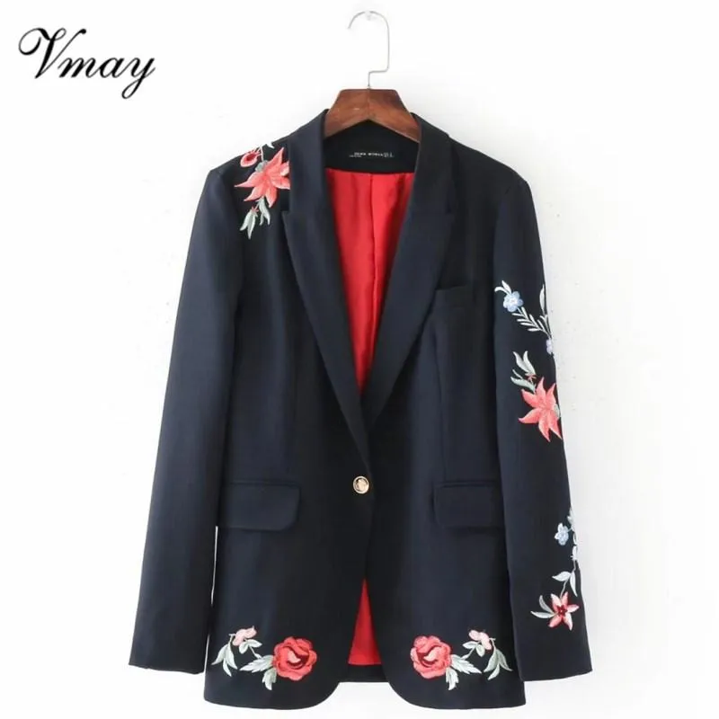 Costumes pour femmes Blazers Vmay 2023 Arrivée Femmes Mode Printemps Et Automne Rose Veste De Costume Brodée