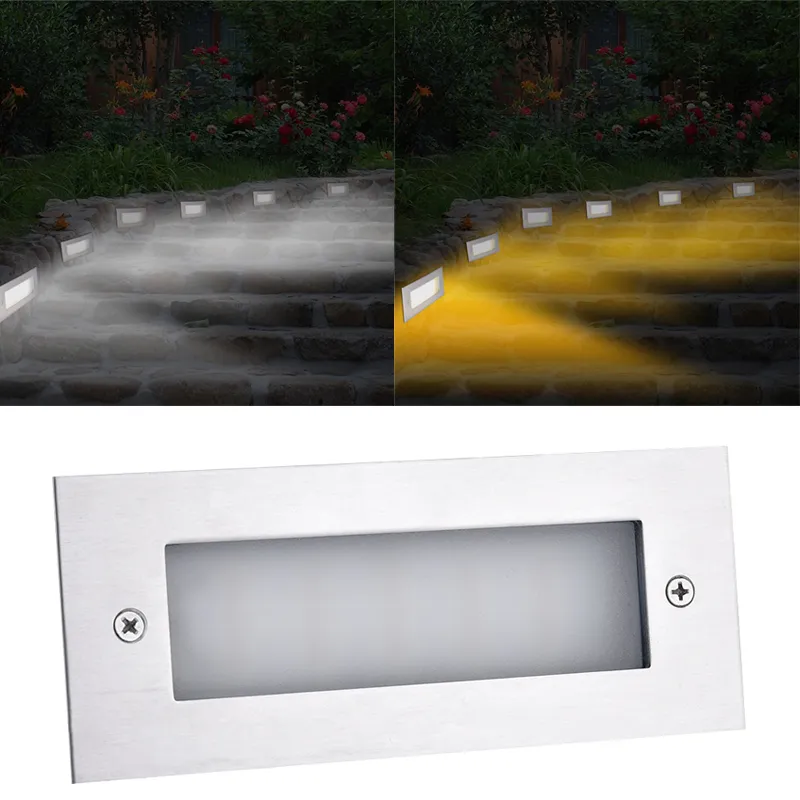 LED Acier Inoxydable Mini Brique Lumière Extérieur Jardin Encastré Étape Appliques Murales Villa ou Autre Utilisation Intérieure Approprié Rue Fower Lit Cour Résidence Crestech