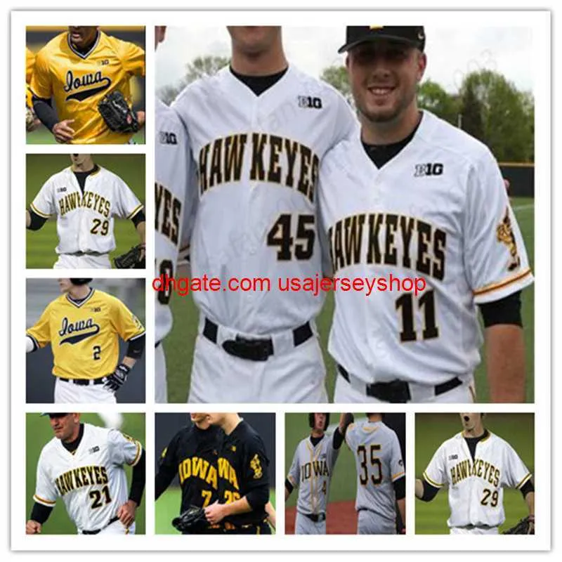 Camisa de beisebol universitário Iowa Hawkeyes masculino feminino juvenil costurado qualquer nome número mix pedido