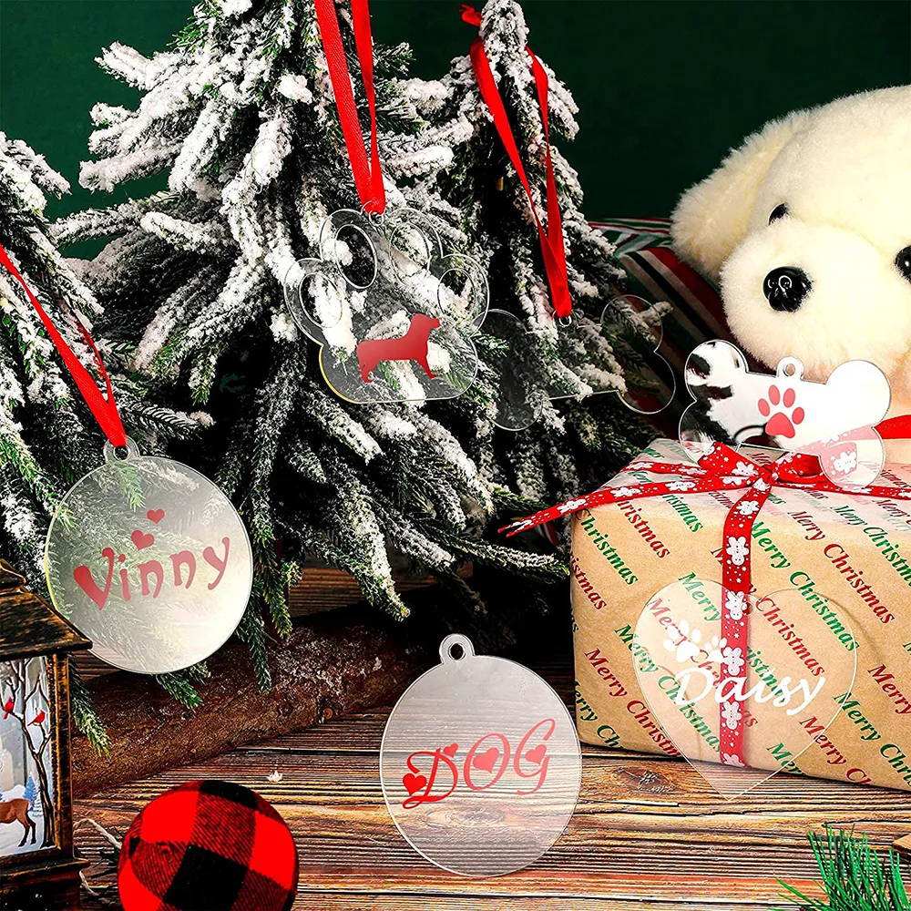 24 Pièces Ornements de Noël en Acrylique Transparent, Ornements Ronds en  Acrylique de 3 Pouces Blancs Disque de Cercle Acrylique avec Trou Ornements  de Noël en Acrylique Vierges pour Bricolage, Étiquettes Cadeaux