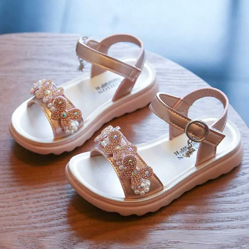 Sandales Filles sandales été mode enfants fond souple princesse chaussures strass fille robe chaussures étudiant enfants sandalias CSH1054