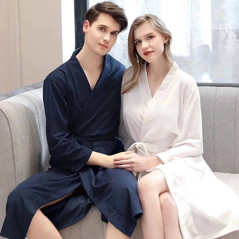 Mens Bath Robe with Shawl Collar - VecFashion