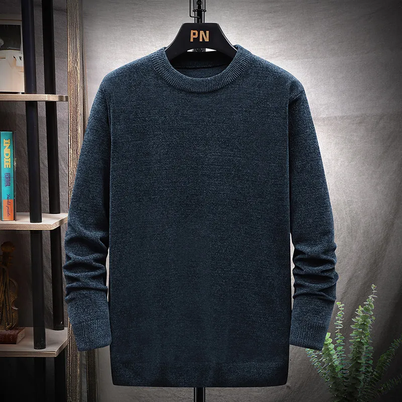 Men's Sweaters Non-Iron Black Khaki Sweaters For Men'S Spring Autumn Winter Clothes Pull OverSize 7XL 8XL Classic Style Casual Pullovers 230302