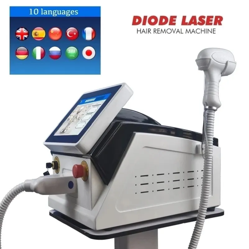 2023 Diode Laser Hair Removal Portable 3 Wave 755 808 1064nm Machine Depilation