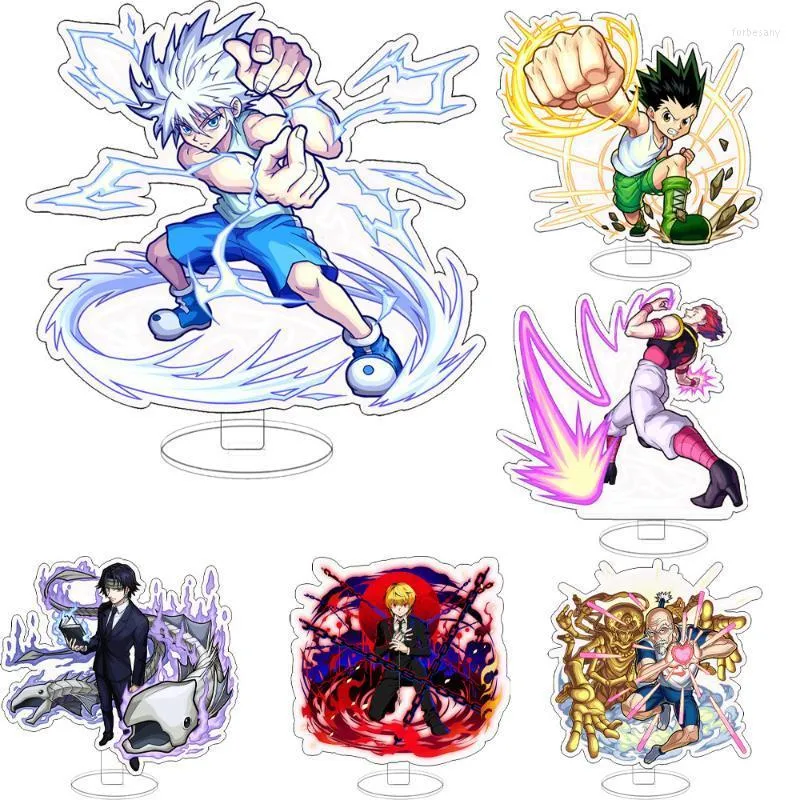 Porte-clés Anime X Acrylique Stand Modèle Gon Freecss Killua Zoldyck Kurapika Hisoka Action Figure Jouets Plaque Bureau Décor GiftKeychains Forb22