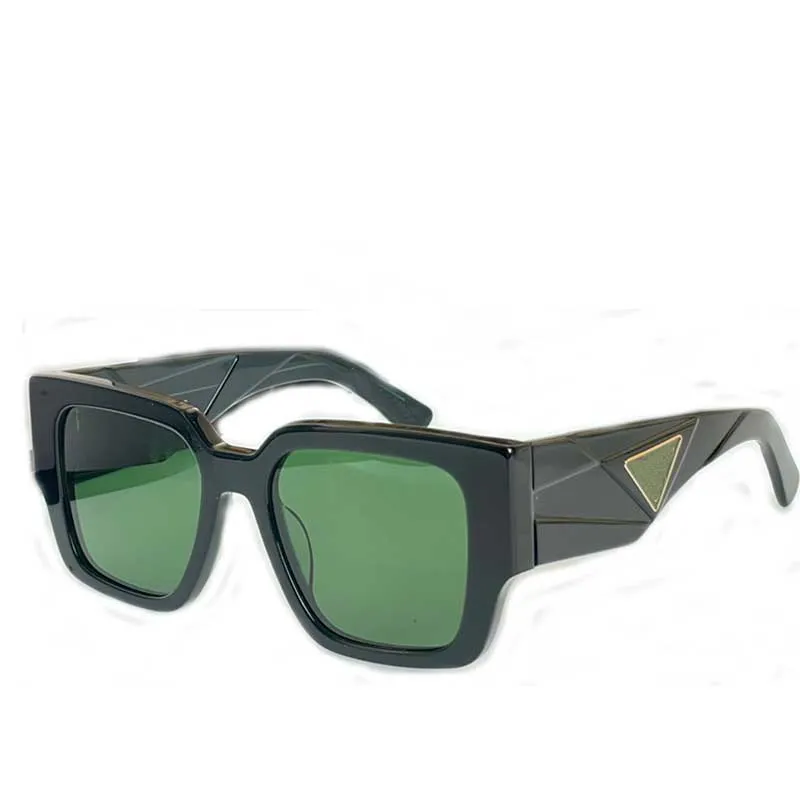 Lady Designer Sunglasses PR53ys Fashion Green Square Frame Glasses UV400保護トライアングルパターンデザインミラーレッグバンドの女性贅沢品質