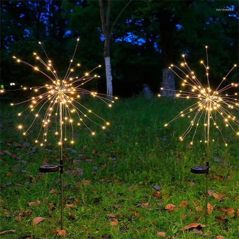 Solar Firework Light 90/120/150 LED Solor Lamp Outdoor Yard Decoratie Lawn String Ctouryard Lights