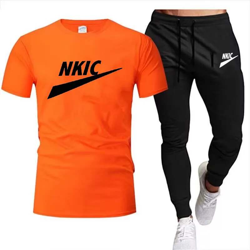 Masculino rastreio imprimindo 2 peças tops e shorts roupas esportivas de roupas esportivas