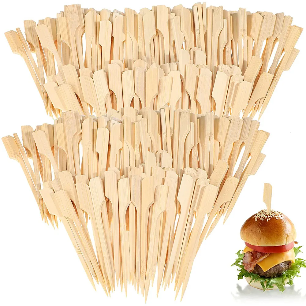 Gafflar 400 st Bambu spettar trä cocktail tandpadspaddel plockar mat aptitretare trä 230302