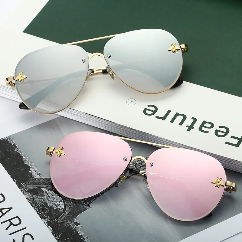 Nouvelle boutique Fashion Square Metal Unisexe Anciennes lunettes de soleil en gros