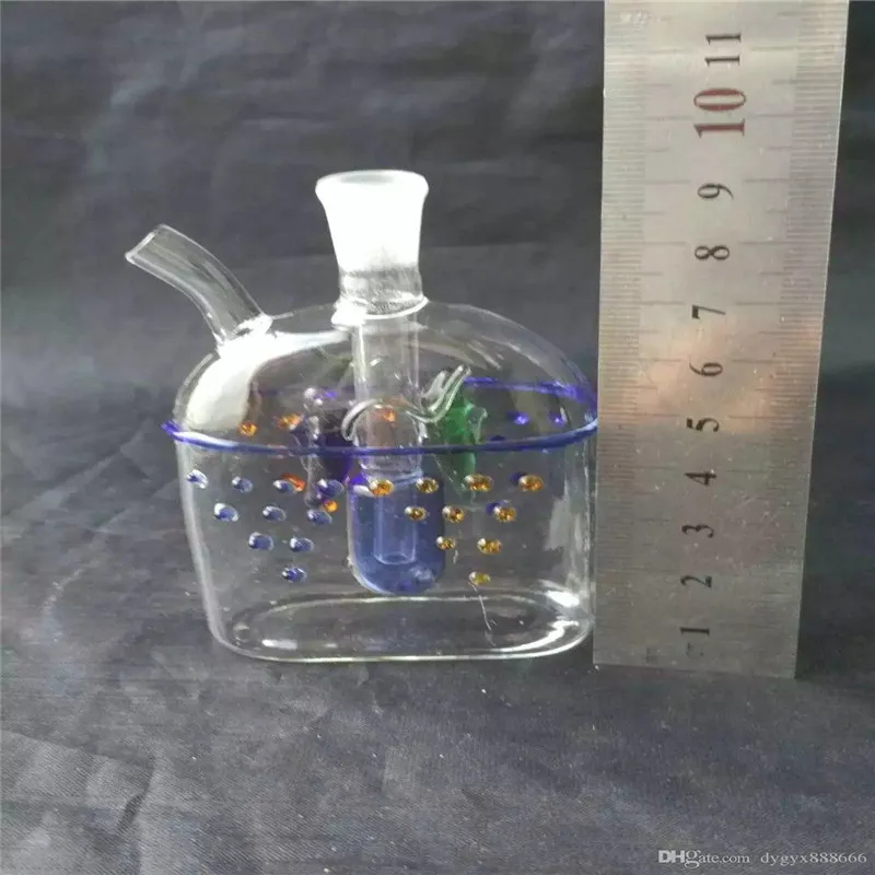 2023 Colore vetro piatto Pisces narghilè Bong di vetro all'ingrosso Bruciatore a nafta Tubi di vetro Tubi dell'acqua Impianti petroliferi Fumatori