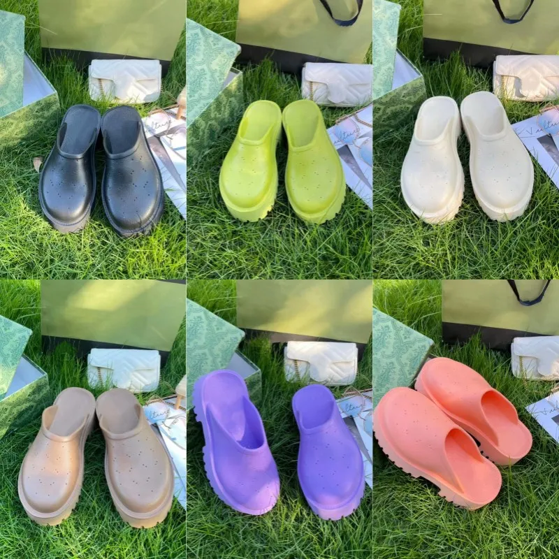 Sandalias de mujer Zapatos de playa ahuecados Moda Zapatos casuales de suela gruesa Zapatos de plataforma Zapatillas de goma Sandalias de cuero Zapatos de diseñador para mujer Multicolor Grande