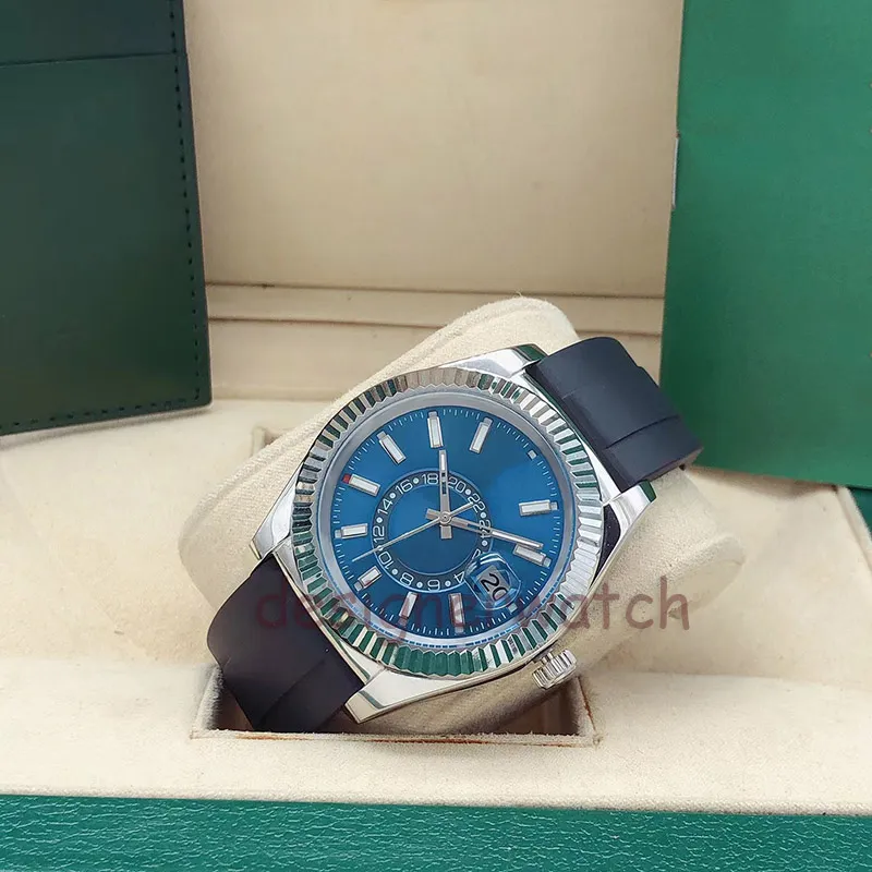 Relógio para homens designer de moda relógio movimento automático relógio mecânico borracha pulseira de aço inoxidável à prova dwaterproof água vidro safira relógio masculino alta qualidade