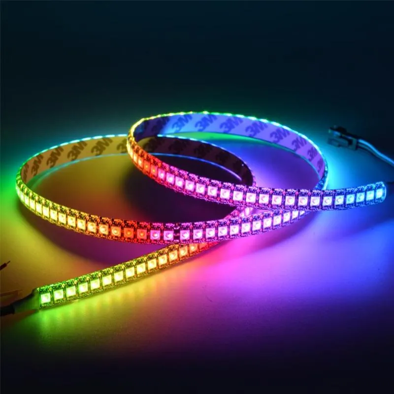 Strips LED 1M 2M 3M 4M 5M 5V WS2812B Strip Licht afzonderlijk Adresable WS2812 Smart RGB -tape Zwart/Wit PCB Waterdichte IP30/65/67 LED STR