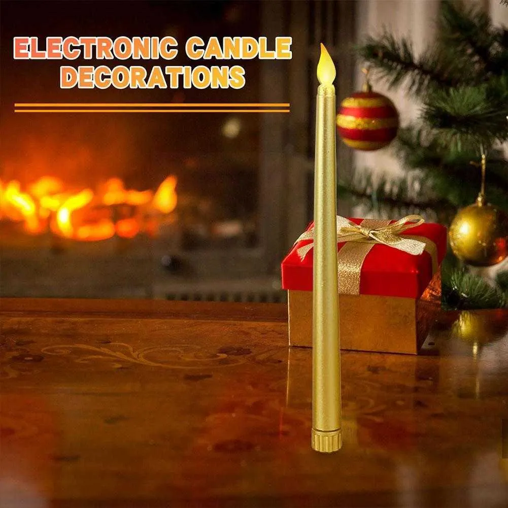 Duftkerze, flammenlos, LED, kegelförmig, batteriebetrieben, für Zuhause, Halloween, Dekoration, Weihnachtskerzen, lang, X6E5