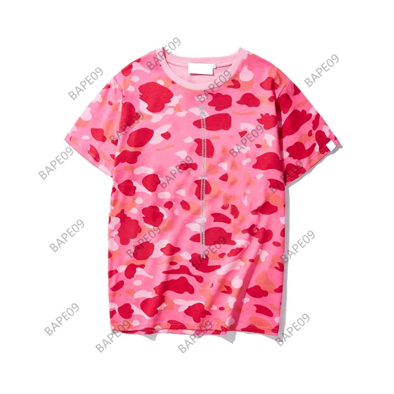 Mens T Shirts Designers Summer Loose Shark Printed T-shirts Camouflage Kort ärm High Street Casual T-shirt för män Kvinnor DV1R