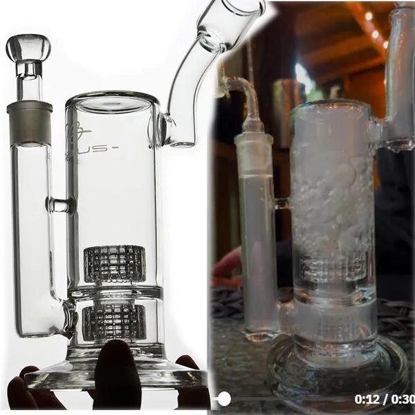 Mobious Glass Bong Hoockahs 매트릭스 Perc 안경 물 봉