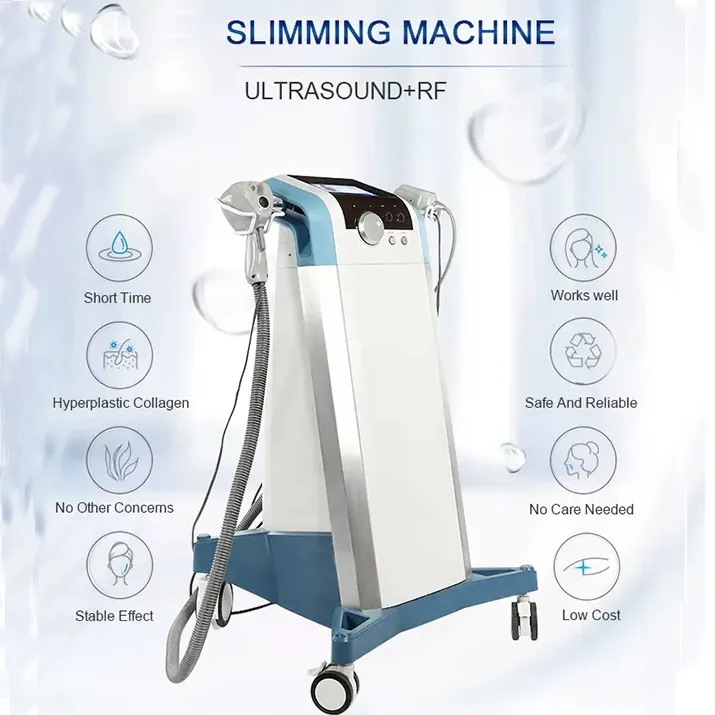 EMS Body Sculpting Machine Fat Reduction Ultraljud Radiofrekvensmaskin med kollagen Regenerationsteknik ansikte Lyft Minska rynkor som växer upp huden